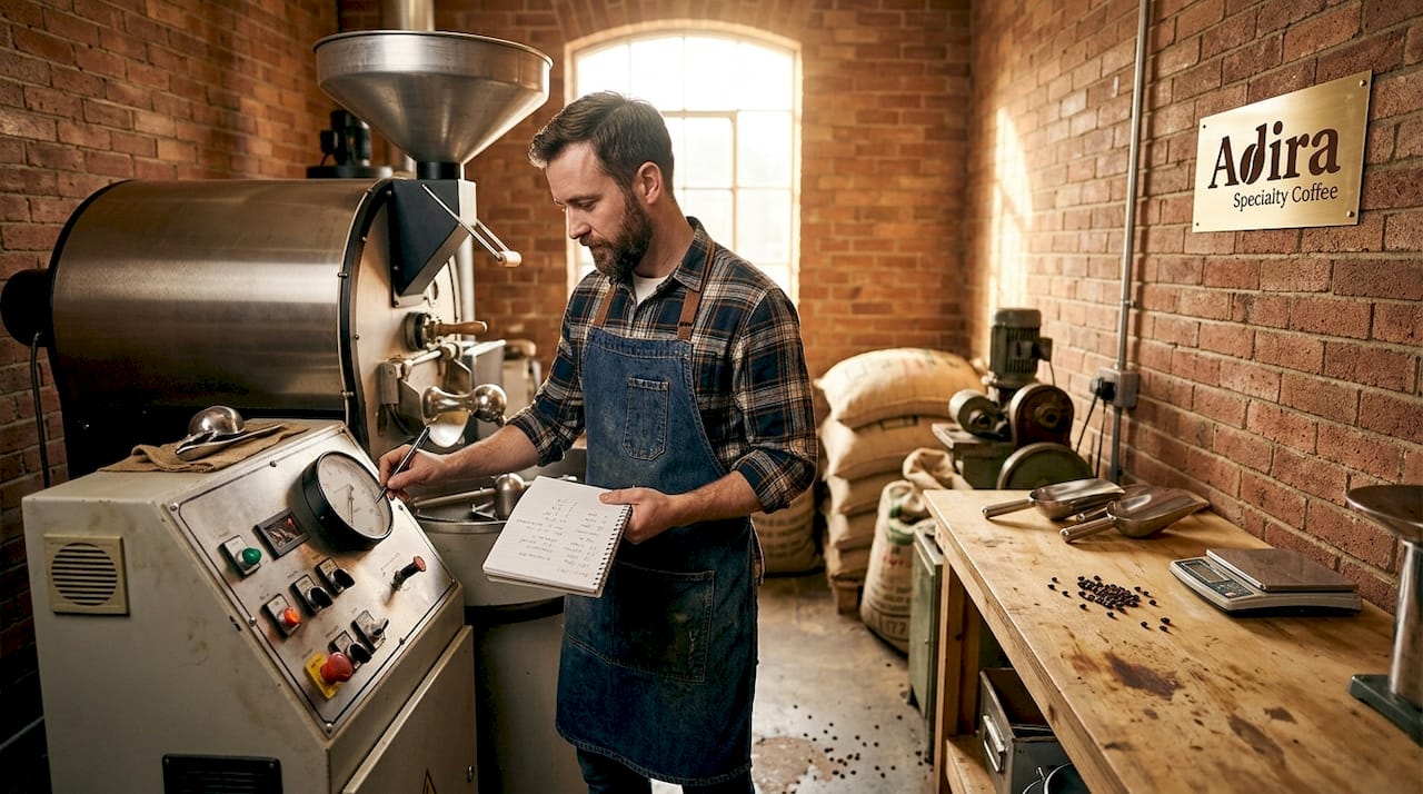 Artisan monitoring coffee roast profile process