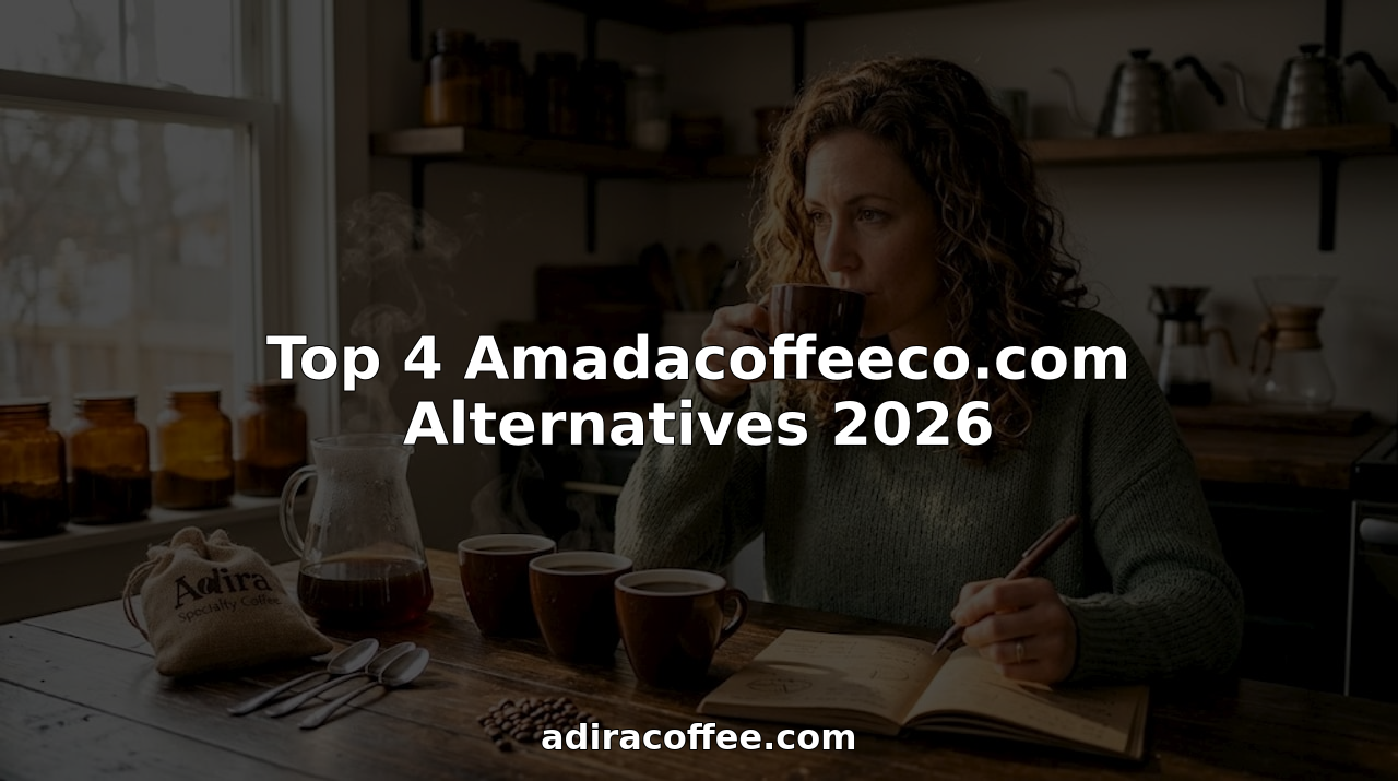 Woman sampling coffee selections at home kitchen table