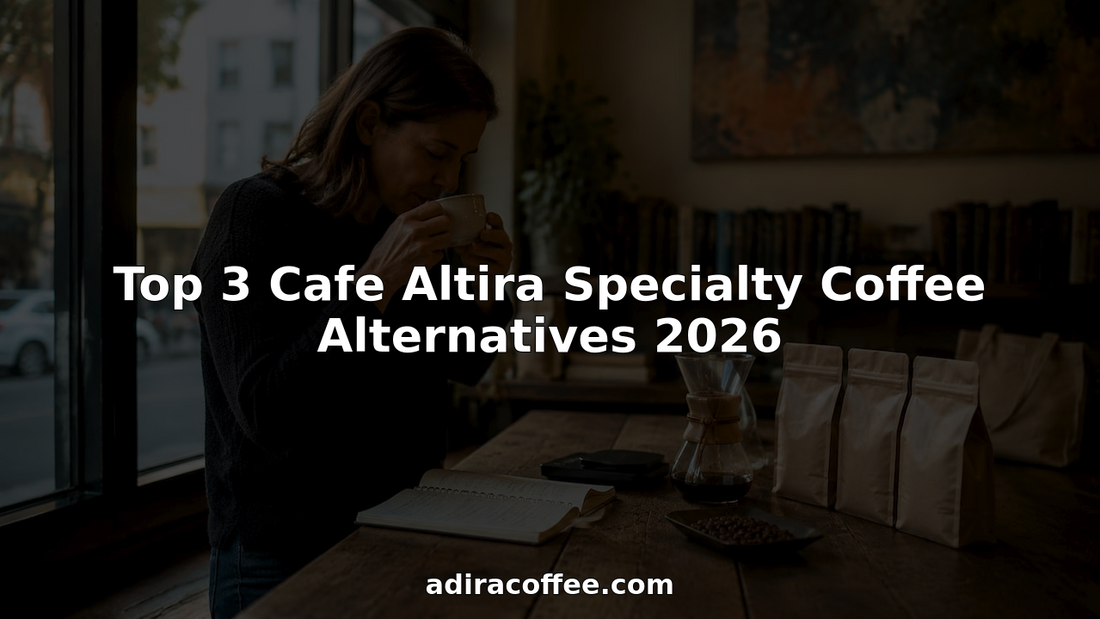 Woman tasting specialty coffee at kitchen table