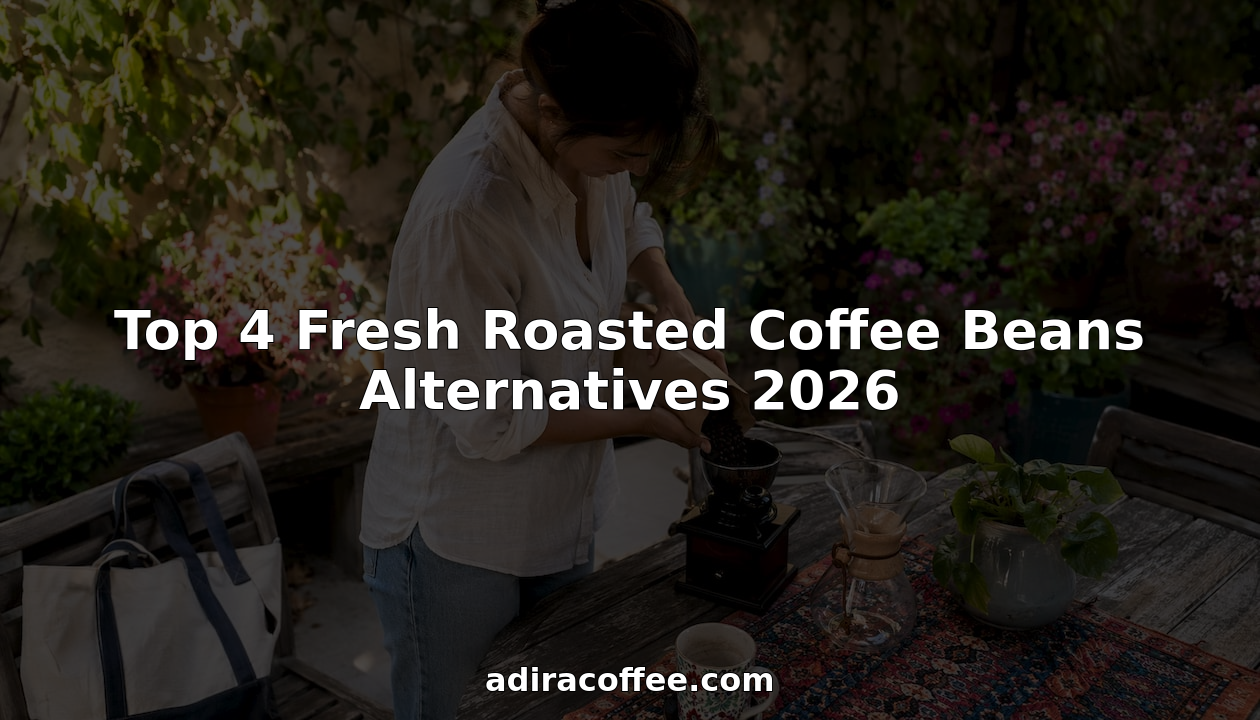 Home barista grinding fresh roasted coffee beans