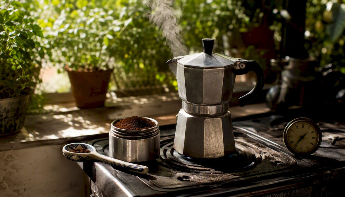 Moka pot brewing with medium-fine coffee grind